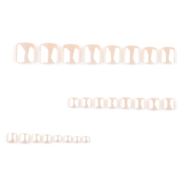 JP3705-​Barefoot Luxury: Reusable Pearl French Tip Toenails for Salon-Free Sophistication​