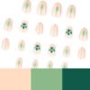 ​​JP3993-Emerald Summer Dream: Watercolor French Almond Press-Ons with Botanicals​​ ​​Salon-Worthy Nails in 90 Seconds? Oui.​