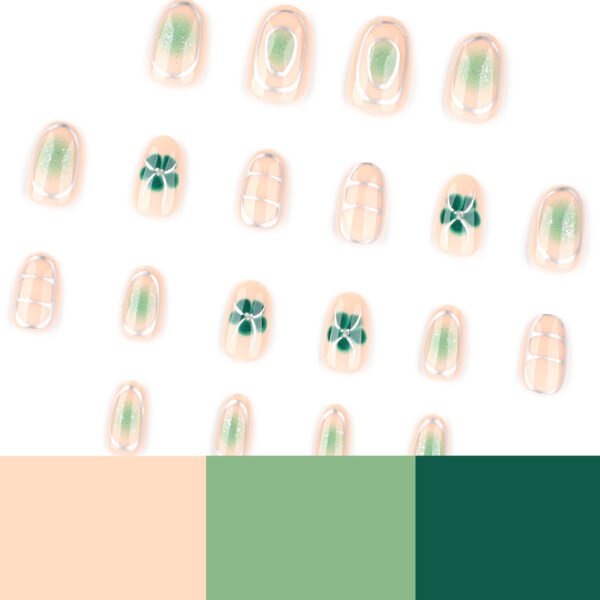 O1CN01oXkReg2NGHzFJL2hz_!!4234819935-0-cib JP3993-Emerald Summer Dream: Watercolor French Almond Press-Ons with Botanicals Salon-Worthy Nails in 90 Seconds? Oui.