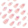 JP4009-Paris Meets Tokyo: Leopard French Almond Press-On Nails – Sweet & Reusable​​ ​​Break Free from Salons: 90-Second Japanese-Kawaii Luxury
