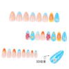 JP3900-French Almond Tropical Escape Nails | 3D Hibiscus & Palm Press Ons | Waterproof Vacation-Ready Salon Alternative​​  ​​Subtitle:​​ Your Beachside Bungalow Manicure – Minus the Airfare
