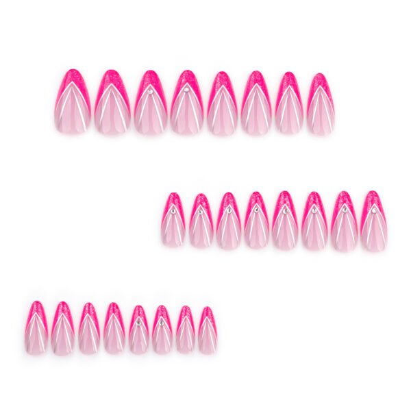 O1CN01q0wwHf2NGHv0uEWpl_!!4234819935-0-cib JP3553-Vixen French Almond Press Ons: Red V-Tips, Diamonds & Glitter *Bold & Reusable - 5 Min Power Manicure, No Salon Drama*