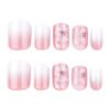 JP3834-Summer Minimalist Magic: Effortless Gradient & Floral Square Nails (Reusable & Waterproof)