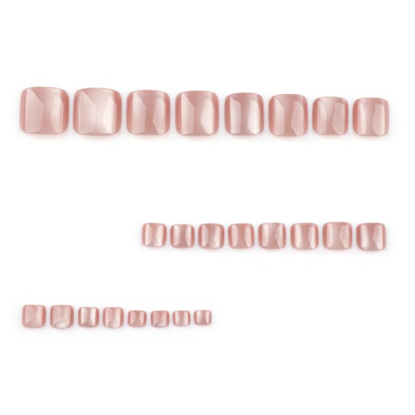 JP3698-Sunbeam Toe Gliders: Reusable Cat-Eye Toenails | Waterproof Square Cut Flash