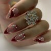 JP3552❄️ ​​​​ Crimson Frost French Tips: Winter-Ready Press On Nails with Red Glitter & Ice Diamonds (Waterproof Reusable)  🔥 ​​​​ Salon Secret Revealed: 30-Second Bourbon-Soaked Glam for Holiday Parties - Zero Chip Guarantee