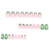 JP3837-Crisp Green French Press On Nails | Summer's Little Fresh Edit Reusable Short Round Mani in 60 Seconds – Pool-Proof Joy