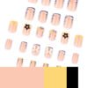 JP3656-Zebra French Press-On Nails | Reusable Animal Print Square Tips (Mid-Length)