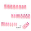 JP3894-French Pink Zebra Nails | Medium-Length Square Press-Ons with 3D Florals