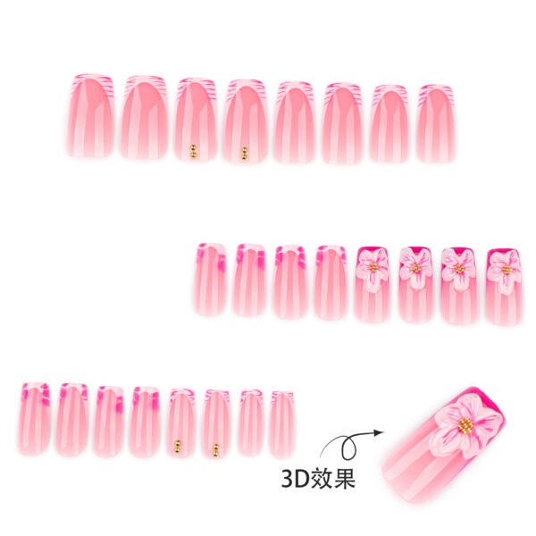 O1CN01rvuZkU2NGHyaHMeLV_!!4234819935-0-cib JP3894-French Pink Zebra Nails | Medium-Length Square Press-Ons with 3D Florals