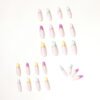 JP1119-Dazzling French Tip Ballet Press-On Nails: Waterproof, Reusable & Rainbow Accented Elegance for Effortless Glam​​  (Perfect for dancers, on-the-go professionals & fashion-forward souls craving runway-ready nails in minutes)