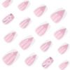 JP3769-Luxe French Tip Press On Nails | 3D Floral Design, Reusable & Waterproof (Salon Alternative!) Transform Your Nails Instantly: French White Perfection Meets Artisan Florals