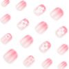 JP3883-Summer Breeze French Press Ons | Blush Gradient & 3D Florals (Short Square)