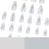 JP3442-French Almond Mirror Chrome Nails | 3D Silver Mirror Press Ons | Bestselling Salon Alternative​