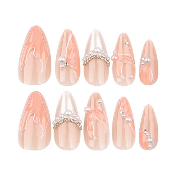 O1CN01sgXnYN2NGHuMQry1z_!!4234819935-0-cib JP3433-Mermaid Dream 3D French Almond Press-On Nails Short Mermaid Tail Nails with Pearl & Diamonds – Salon-Quality 3D Art Without Salon Prices