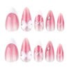JP3779-Blush French Cat Eye Nails | Salon-Quality Bow Press Ons (Reusable Almond Shape)