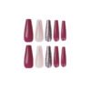 JP1454-Slay the French Tip Game: Plum & Glitter Reusable Almond False Nails | Effortless Salon Glam