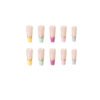 JP1119-Dazzling French Tip Ballet Press-On Nails: Waterproof, Reusable & Rainbow Accented Elegance for Effortless Glam​​  (Perfect for dancers, on-the-go professionals & fashion-forward souls craving runway-ready nails in minutes)