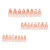 JP3323-Ethereal Glow Reusable Press-On Nails: Rosé Aurora French Tips​​ Pure Radiance Short Almond Nails – 24K Gold Glitter to Blushing Diamond Gradient