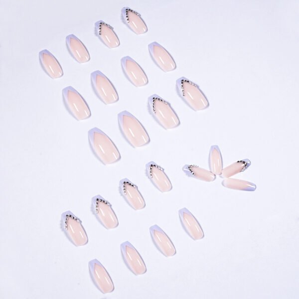 JP1053-✨ Lilac Ice Ballet Press-Ons: Full-Sparkle French Elegance, Waterproof & Reusable​​  Where Ballet Grace Meets Timeless Luxury – Salon-Grade Diamonds in 90 Seconds