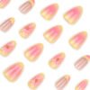 JP3949-BLUSH MELT BLOSSOMS: Reusable Sweet-Core Almonds | Effortless 3D Floral French Tips ​​Salon Florals Cracking? Wear Liquid Sunshine.​