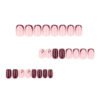 JP3933-The Silent Power Nail: Burgundy French Tip Square Press-Ons with Secret Cherry Daring ​​Salon Polish vs. Boardroom-Proof Edge​
