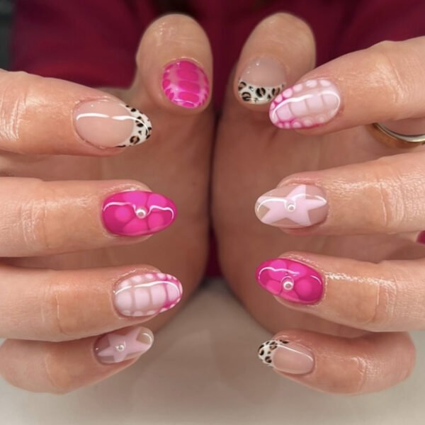 O1CN01voXQAe2NGHyJ7ojc1_!!4234819935-0-cib JP3942-Starry Parisian Nights: Rose Gold French Almond Press-Ons with Florals & Stars Salon-Grade Magic in 90 Seconds? Oui, Chef.