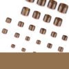 JP3700-Maillard Magic Toes: Short Square Cat Eye Pedicures ✨ (Hyper Sparkle, Reusable Luxury)​