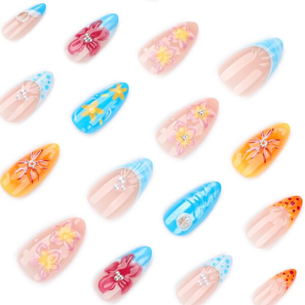 O1CN01wLPixv2NGHysKd9D7_!!4234819935-0-cib JP3900-French Almond Tropical Escape Nails | 3D Hibiscus & Palm Press Ons | Waterproof Vacation-Ready Salon Alternative Subtitle: Your Beachside Bungalow Manicure – Minus the Airfare