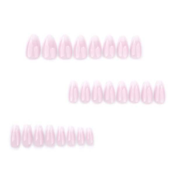 JP3568-Soft Blush Ombre Almond Press On Nails | Reusable French Fade Manicure (Waterproof)  ​​Subtitle:​​ Effortless Luxury for Everyday Elegance – Salon-Grade Ombre in 8 Minutes Flat ✨  ​​(Hero image showcasing nails in soft pink-to-white gradient on almond-shaped tips)​
