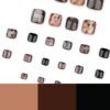 JP3703-Leopard & Cat Eye Toe Press Ons | Bling French Pedicure | Salon-Grade Waterproof Tabs ​​Reveal Rebel Toes: Swimsuit-Ready Wild Glam in 5 Minutes​