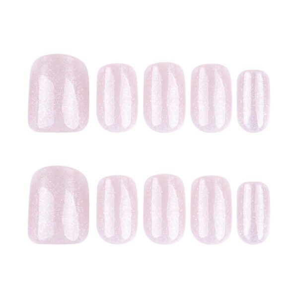 JP3730-💗 Ballet-Ready Radiance in Minutes: Pink French Cat Eye Press-Ons!