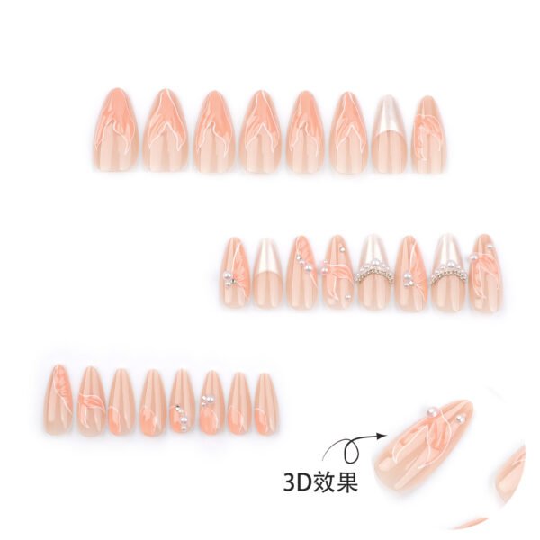 O1CN01whABQQ2NGHuLuO8F2_!!4234819935-0-cib JP3433-Mermaid Dream 3D French Almond Press-On Nails Short Mermaid Tail Nails with Pearl & Diamonds – Salon-Quality 3D Art Without Salon Prices