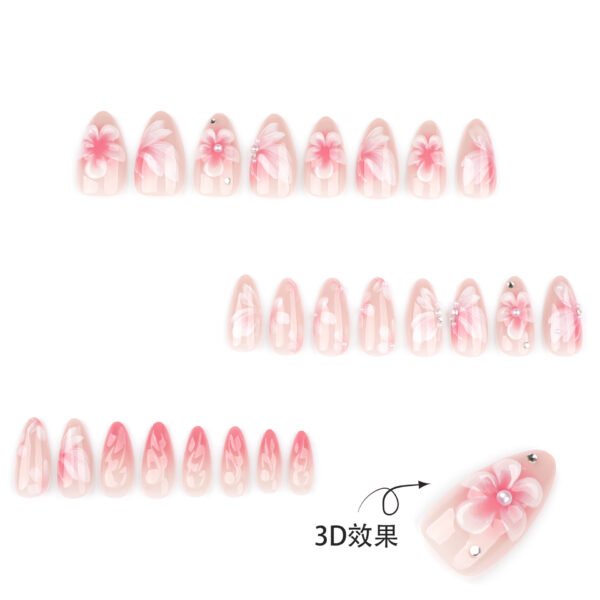 O1CN01wpMEay2NGHyPRRqoA_!!4234819935-0-cib JP3882- Luxury Garden French Tips: Reusable 3D Flower Almond Press On Nails with Swarovski Accents (Waterproof) Salon-Defying Glam in 8 Minutes: Handcrafted Crystal & Daisies - Damage-Free 15+ Day Wear