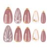 JP3787-Luxe French Cat Eye Press-Ons with 3D Shells | Reusable Salon Nails in Minutes​
