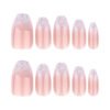 JP3736-Liquid Silver Ballet Press-Ons: Reusable French Fade Nails | Waterproof High-Design Glam