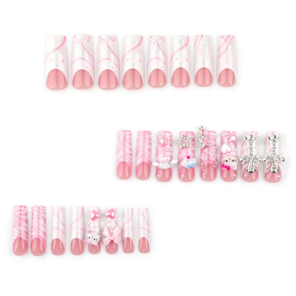 O1CN01x5kk9G2NGHvtqhFnI_!!4234819935-0-cib JP3555-Coquette Leopard Coffin Nails: Diamond Dust French Tips & Pink Glitter | Waterproof Pro Glam