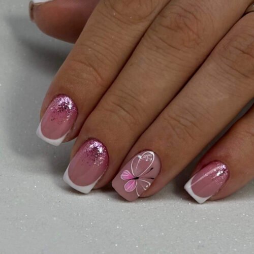 JP3830-Bow & Bloom French Toes: Salon-Glam in Minutes (Reusable, Waterproof & Germ-Free!) ​​Your Dream Pedicure Without the Salon Jail Time​