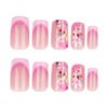 JP3966-Playful Clash French Press On Nails | Reusable Floral Statement Salon-Worthy Square Style - Waterproof & Drama-Free