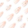 JP2417-Crystalline French Tip Press On Nails: Icy Bows, Silver Stardust & Waterproof Magic – Your Secret to Effortless Luxe​​  (Salon-Worthy Nails, Minus the Drama. Be Dazzling in 5 Minutes Flat!)