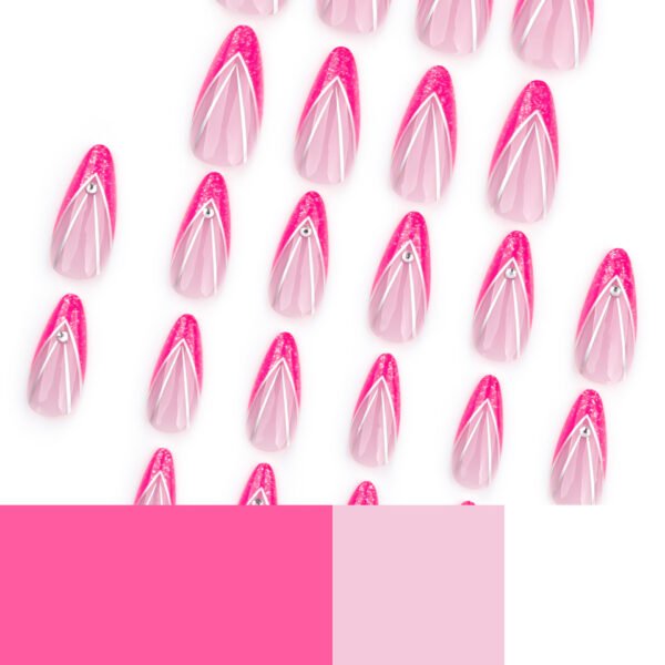 O1CN01xjgQlw2NGHv3exIcf_!!4234819935-0-cib JP3553-Vixen French Almond Press Ons: Red V-Tips, Diamonds & Glitter *Bold & Reusable - 5 Min Power Manicure, No Salon Drama*