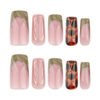 JP3592-Your Emerald Muse: Reusable Water Wave French Tips w/ Tortoiseshell ✨ (US/UK Top Seller!)