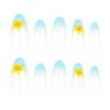 JL0667-Azure Dream French Press On Nails | Weightless Tropical Florals Reusable Short Round Escapism – Saltwater & Sun Proof