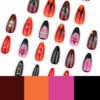 JP3563-Badass French Tip Almond Press Ons: Edgy 3D Roses, Gems & Cross Charms ​​Rebellious Salon-Grade Nails in Minutes - Reusable & Waterproof​