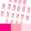 JP3894-French Pink Zebra Nails | Medium-Length Square Press-Ons with 3D Florals