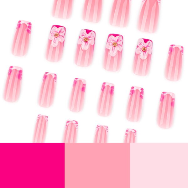 O1CN01y5pWp12NGHySRQQet_!!4234819935-0-cib JP3894-French Pink Zebra Nails | Medium-Length Square Press-Ons with 3D Florals