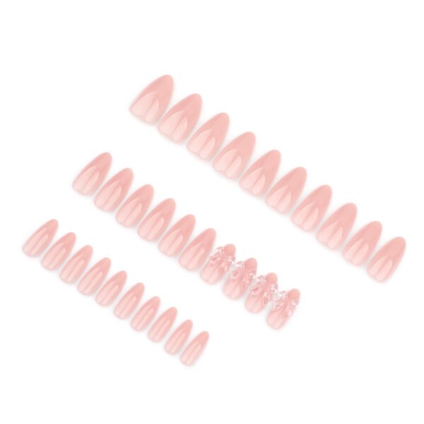 O1CN01yDzo2j2NGHvUBVl5J_!!4234819935-0-cib JP3617-✨ Effortless Fairycore: Rosé Buttercup Almond Press-Ons (3D Ice Diamond Bows ✨ Reusable & Waterproof)