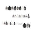 JP3399-Black Magic Rebellion: Reusable Gothic Ombré Almond Nails w/ 3D Bows & Silver Stars​​ Salon-Quality Edge Without the Commitment or Cost