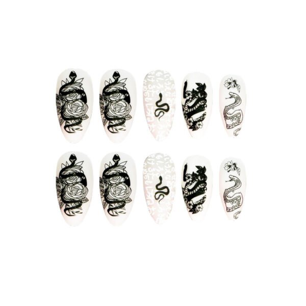 O1CN01yfeLYR2NGHfGLtSbB_!!4234819935-0-cib JP1585-Forbidden Florals: Reusable Noir French Stiletto Press-Ons | Venomous Elegance, Zero Salon Chains