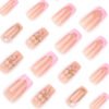 JP3870-Effortless French Luxury: 3D Floral Press-On Nails | Reusable Waterproof Salon Alternative ​​Artistry Without Appointment: Elevate Your Everyday in 90 Seconds​