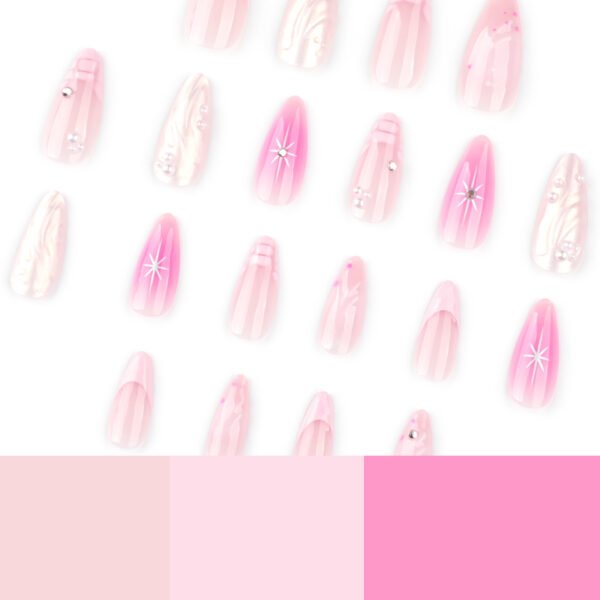 O1CN01zBmJWi2NGHxuNeFt3_!!4234819935-0-cib JP3844-Effortless French Almond Press-On Nails | 3D Water Waves & Ombré Tips | Reusable Salon Dupe French Nails Reimagined: Salon Artistry Without the Chair Time